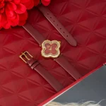 Women's Red Leather Watch with Red Dial - Image 2