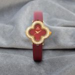 Women's Red Leather Watch with Red Dial