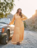 فستان بتصميم قميص ميدي بأكمام طويلة