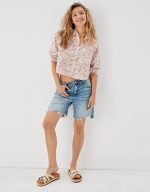 قميص أوكسفورد قصير بأزرار