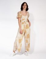 جمبسوت كورسيت بأكمام منفوخة ومزين بالزهور