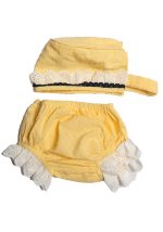 ⁦طقم فستان اطفال باللون الاصفر الزاهي⁩ - الصورة ⁦3⁩