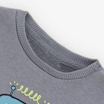 ⁦تيشيرت بياقة دائرية رمادي⁩ - الصورة ⁦2⁩