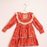 فستان بناتي شتوي بطبعة زهور